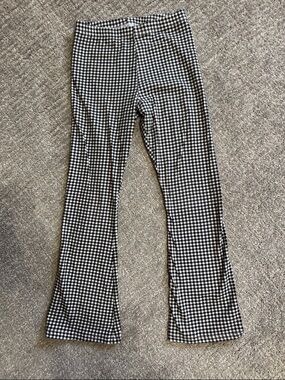 Old Navy Black and White Gingham Flare Pants